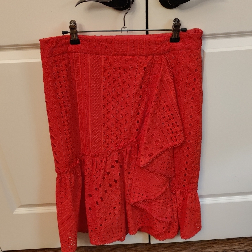 Trina Turk Vallejo Eyelet Knit Embroidered Skirt